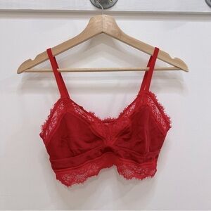 aerie red lace bralette
